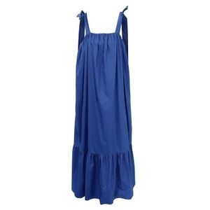 FRNCH Cylia Woven Maxi Dress Electric Blue M Cotton